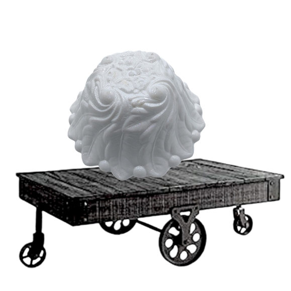 .White Milk Glass Wild Rose Pattern Berry Dessert Bowl - Picture 3 of 4